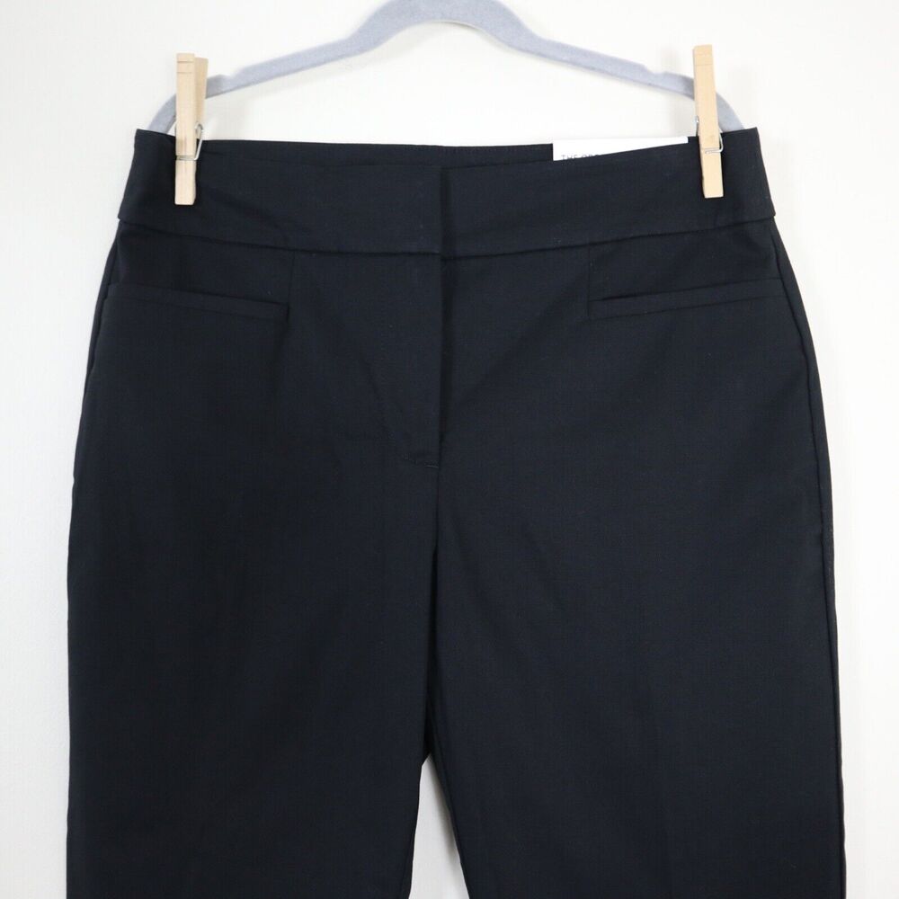 NWT Ann Taylor Size 0 The Crop Mid Rise Slim Leg Pants Black - Picture 3 of 10